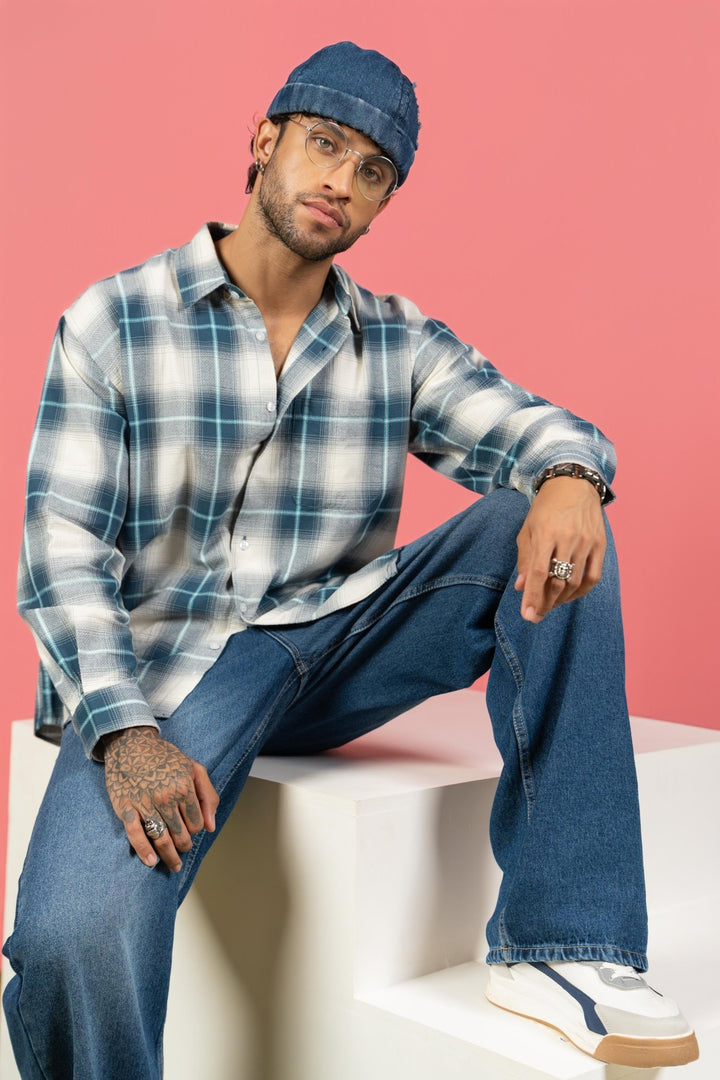 Blue Checkered Cotton Shirt – Full Sleeve, Regular Fit - Gimaq - The magic shuffle!