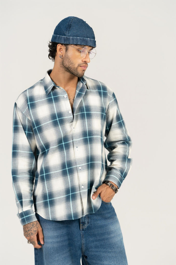 Blue Checkered Cotton Shirt – Full Sleeve, Regular Fit - Gimaq - The magic shuffle!