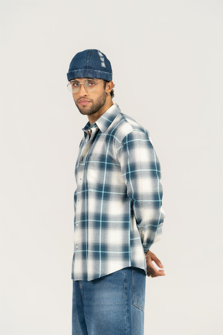 Blue Checkered Cotton Shirt – Full Sleeve, Regular Fit - Gimaq - The magic shuffle!