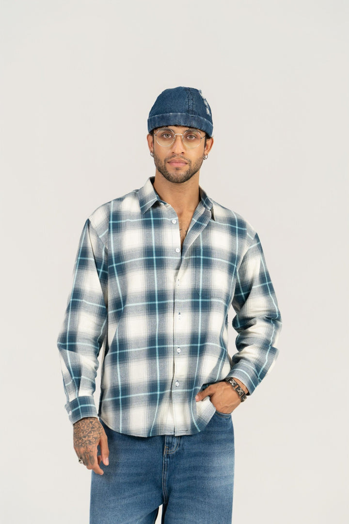 Blue Checkered Cotton Shirt – Full Sleeve, Regular Fit - Gimaq - The magic shuffle!