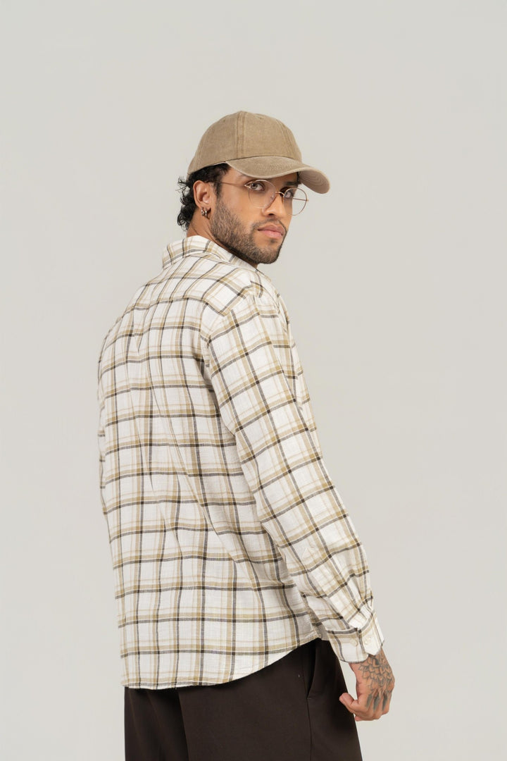 Brown Checkered Cotton Shirt – Full Sleeve, Regular Fit - Gimaq - The magic shuffle!