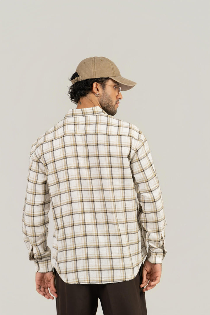 Brown Checkered Cotton Shirt – Full Sleeve, Regular Fit - Gimaq - The magic shuffle!