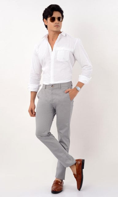 Men's Slim Fit Formal Trouser - Grey - Gimaq - The magic shuffle!